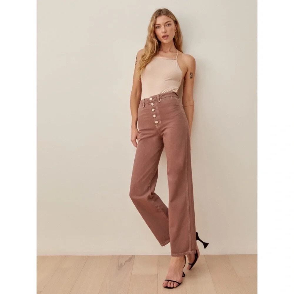 Reformation Jeans Lexi High Rise Wide Leg Size 26 Boho Indie - Picture 1 of 7